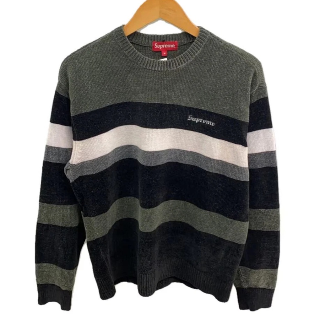 Supreme stripped sweater size medium